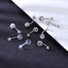 Venta directa transfronteriza de Amazon EBAY: piercing para el ombligo de acero inoxidable con incrustaciones de circonita y brillo.