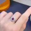Anillo de Granate de Magnesio Aluminio Natural Puro Súper Hermoso Tamaño de la Piedra Principal: Plata de Ley 925 Incrustada de 5*5mm