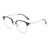 Populares Gafas Retro Color Verde Oliva Anti-Luz Azul para Miopía Se Pueden Combinar con Montura de Gafas de Media Montura Lisa con Ceja para Graduación