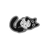 Gato Preto Desenho Animado Animal Fofo Broche Estiloso Versátil Dados de Masmorra Periférico Insígnia de Metal Acessórios