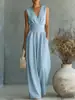 Mono elegante de mujer con cintura ceñida y escote en V, estilo cruzado europeo y americano, nuevo para primavera/verano 2026, Amazon