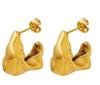 Pendientes Asimétricos Versátiles de Moda Europea y Americana Transfronteriza de Acero Inoxidable Chapado en Oro de 18K Pendientes Elegantes y Sencillos para Mujeres