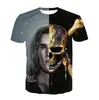 2020 nuevo T-shirt de cuello redondo con estampado digital 3D de la película de piratas Galle europeo y americano Amazon ebay comercio exterior