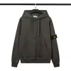 Sudadera con capucha de punto grueso con forro polar, manga larga, estilo europeo y americano, para cruzar fronteras, color liso, con insignia, para hombres y mujeres, isla de amantes