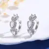 Brincos Pingente de Strass em Formato de Coração para Mulheres, Brincos de Tarraxa Minimalistas e Únicos com Temperamento Requintado e Sofisticado, Atacado