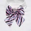 Flor de Colarinho Profissional Trabalhador de Eventos Aeromoça Banco Negócios Gravata Borboleta Roupas de Trabalho Femininas Estilo Preppy Gratuito Listrado Gravata Borboleta