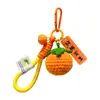Colgante de Crochet de Lana Cosas Buenas Suceden Fruta de Peluche Caqui Melocotón Manzana Llavero Colgante para Bolso Pequeño Regalo