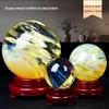 Venda por atacado handmade amarelo derreter ornamentos de bola de cristal de pedra original de vidro artesanato home base alpendre presentes