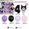 Morado negro animación de dibujos animados Sanrio kulomi película de aluminio cadena de bolas de látex traje fiesta de cumpleaños infantil transfronteriza