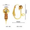 Materiales de joyería hechos a mano para bricolaje sin orificio para la oreja, accesorios de clip para la oreja, clip de oreja francés chapado en oro de 18 quilates, convertidor de clip para la oreja