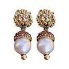 Pendientes Vintage de Cabeza de León con Tachuelas de Diamante y Perlas, Pendientes de Botón de Lujo Ligero de Gama Alta, Pendientes Retro de Nicho Exagerados