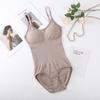 [Almofada de Peito] Roupa Modeladora de Peça Única Calças para Barriga Femininas Modelagem de Quadril Aberto Modelador de Sling Lingerie Elástica para Beleza da Barriga