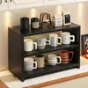 Soporte para Tazas de Alta Calidad Mesa de Comedor Barra Mostrador Escritorio Estante de Almacenamiento de Vasos de Doble Capa Soporte para Tazas de Agua Doméstico Estante de Almacenamiento para Tazas de Té Tazas de Café
