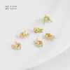 Broches Chapados en Oro de 14K Broche Doble Cara de Frijol de Doble Oreja Broche de Posicionamiento Final para Pulsera y Collar DIY Accesorios de Broche para Cadena de Cuentas