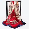 Oferta Especial Lenço Quadrado Grande 90cm Seda de Hangzhou Sedas e Cetins Lenço de Seda Simulada Lenço Versátil Feminino Xale Fino Primavera e Outono Proteção Solar