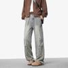 Pantalones vaqueros para hombre, primavera 2025, nuevos, estilo americano, estilo urbano, lavados, de marca de moda, estilo Ruffian, elegantes, sueltos, rectos, casuales.