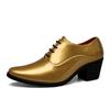 Sapatos de Plataforma Primavera 2024 Sapatos de Couro de Salto Alto Masculino Sapatos Casuais Masculinos de Tamanho Grande Sapatos de Casamento Masculinos de Bico