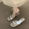 Sandalias de Tacón Bajo con Correa de Lazo de Temperamento para Mujer, Verano, Uso Exterior, Nuevo Estilo Coreano 2026, Sandalias de Punta Abierta con Tacón Alto Adelgazantes