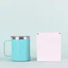 Taza Térmica Transfronteriza de 12 oz, Acero Inoxidable 304, con Asa, Taza de Café Portátil para Oficina, Taza de Aislamiento Térmico