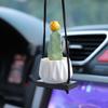 Colgante de Cactus Suculento de Resina para Coche, Colgante Decorativo para Espejo Retrovisor de Coche, Adornos para Coche