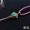 Cuerda colgante de estilo étnico tejida a mano con mariposa ajustable Cloisonne, collar de estilo chino, cuerda colgante de jade.