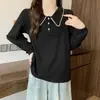 Camiseta Base de Manga Larga con Cuello de Muñeca que Cubre la Barriga para Mujer Talla Grande Primavera y Otoño Chica Gordita Holgada Adelgazante Reductor de Edad Top de Punto