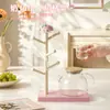 Bonito estante organizador de tazas de escritorio My Melody con bandeja de drenaje para tazas de agua, tazas de café, juegos de té y tazas pequeñas