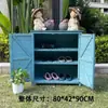 Almacenamiento de Gabinete de Zapatos de Madera Maciza para Exteriores al por Mayor Gabinete de Almacenamiento Puerta de Villa Protección Solar Impermeable Caja de Herramientas para Patio Balcón de Jardín Artículos Varios