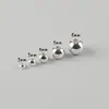 Cuentas de Plata Pura 999, Cuentas Sueltas, Cuentas Redondas, Accesorios para Joyería de Plata, Cuentas Pulidas con Agujero Pasante, Pulsera, Collar, Cuentas de Posicionamiento, Accesorios para Joyería DIY