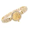 Comercio electrónico transfronterizo 2024 popular reloj de pulsera de moda para mujer de cuarzo con diamantes de lujo en oro y oro rosa