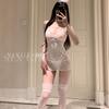 Pijama de tentación de encaje con tirantes puros y sexy de Yiabout, perspectiva caliente, ropa interior sexy, camisón de cadera, traje 1126