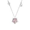 Collar Flor de Cerezo Plata Esterlina 925 Diseño Nicho para Mujer Lujo Ligero Circonita Rosa Cadena Clavícula Estilo ins Colgante