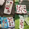 50 Adesivos Estéticos Vermelhos Retrô, à Prova d'Água para Caderno DIY, Mala, Guitarra, Adesivos Decorativos