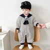 Mameluco de Bebé con Cuello de Marinero 2026 Nueva Ropa Infantil Traje Súper Lindo para Gatear Lindos Niños y Niñas Ropa de Salida de Otoño para Bebé