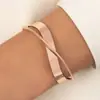 Pulsera Cruzada Europea y Americana Nueva Versátil Lisa Cruzada, Pulsera Geométrica Irregular Personalidad Estilo Punk Venta al por Mayor