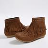 Botas de Mujer de Comercio Exterior Botines Estilo Nuevo Otoño e Invierno Remaches Cruzadas Europeas y Americanas Transfronterizas Talla Grande Aliexpress Botines Planos con Borlas