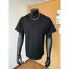 Camiseta de Manga Corta para Hombre con Hombro Normal, Cuello Pequeño Desestructurado Estilo Americano, Top Elegante Verano 2025 con Mangas Tres Cuartos