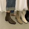Sapatos de salto alto de alta qualidade Botas Martin brancas Botas francesas pequenas Botas de tornozelo Outono Verão com forro de lã Novas botas skinny Botas femininas