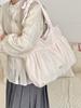 5291 Falda Plisada Estilo Lazy Bolso de Hombro con Cordones Bolso Sobaco de Gran Capacidad Bolso Coreano de Lona Bolso Nuevo de Primavera y Verano