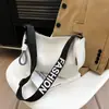 Bolsa Casual de Lona de Nailon de Gran Capacidad para Mujer 2025 Nueva Moda Bolso de Hombro Versátil Bandolera de Banda Ancha Bolsa Almohada