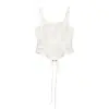 Venta al por mayor transfronteriza 2026 Moda europea casual ajustado con cordones de encaje de espina de pescado top tipo camisola para mujer A670137