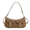 Versión Coreana Bolso Tote Casual de Nicho Bolso Baguette para Mujer Otoño 2025 Nuevo Lujo Ligero Bloqueo de Color Bolso Exquisito de Hombro Cruzado