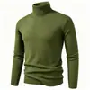 2026 Nuevo Suéter de Punto de Invierno Transfronterizo para Hombre Ajustado de Cuello Alto Ropa de Punto Talla Grande Moda Casual Camisa Base
