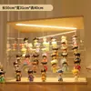 Caja de almacenamiento de modelo acrílico, soporte de exhibición apilable transparente de madera maciza para figuras y insignias, vitrina a prueba de polvo para Pop Mart