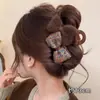 Presilha de cabelo de pelúcia em formato de peixe para outono e inverno para mulheres, luxo leve e toque de alta qualidade, tamanho grande para cabelos grossos, acessório de cabelo versátil tipo pinça de tubarão