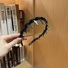 Elegante Aro de Cabelo Ondulado com Estampa de Leopardo Feminino Textura Fofa Topo Craniano Alto Aro de Cabelo para Lavar o Rosto Acessórios de Cabelo Avançados Presilhas de Cabelo de Outono