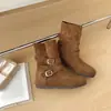 Botines Birkenstock Retro con Aumento Oculto de Altura para Mujer 2026 Nuevo Otoño Súper Atractivos Estilo Occidental Botas Apiladas Punta Redonda Botas Martin
