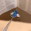 Anillo Abierto Redondo Super Brillante de Circonita, Simple y Moderno, Versátil, Lujo Ligero, Sensación de Alta Gama, Popular en Xiaohongshu, Joyería de Moda