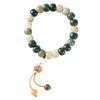 Pulseira Original de Raiz de Bodhi Círculo Único Jade Branco Envelhecido Pele Yin Verde Bodhi de Lançamento Alto Wen Tocar Contas de Buda Enrolar Dedo Pulseira Macia para Mulheres