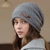 Gorro de Tricô de Inverno Europeu e Americano Versátil Slouchy Chapéu Fashionável Estiloso Emagrecimento Facial Espesso Solto Pós-parto Chapéu de Lã para Mulheres